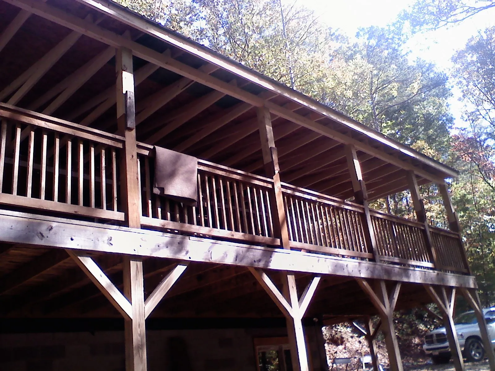 Timber framing under a new elevated porch and deck — Roof Leak Repair in Scammon by Roofing Brothers